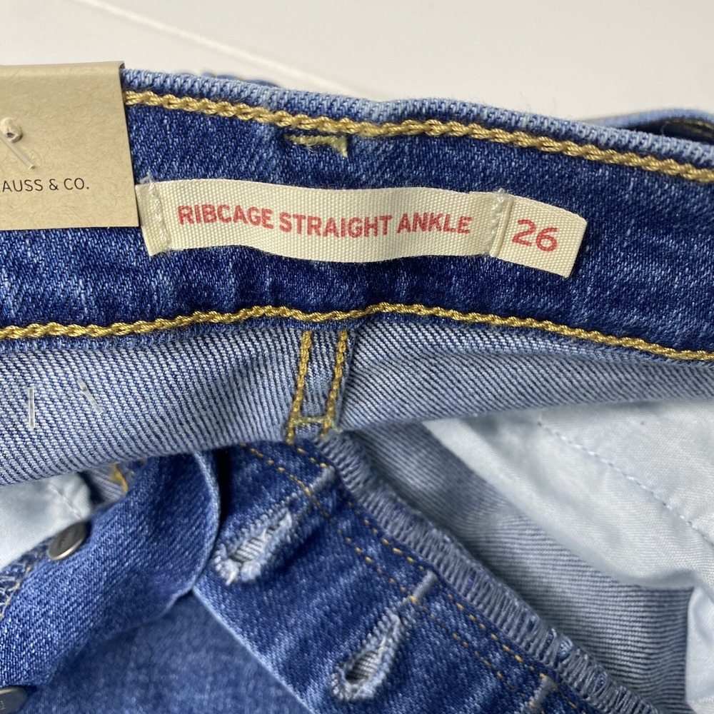 Levis Ribcage Straight Ankle Button Fly Super High Rise Jeans Size 26X27 - Picture 14 of 16